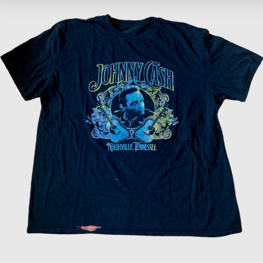 Johnny Cash Nashville Tennessee Black Concert T-Shirt - Picture 3 of 9